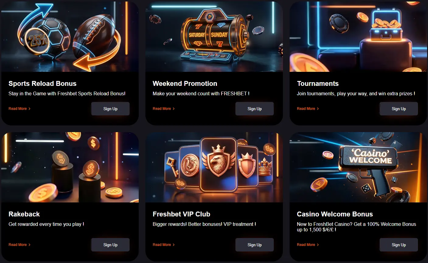 Freshbet Casino welcome package — up to £1,500 across three qualifying deposits